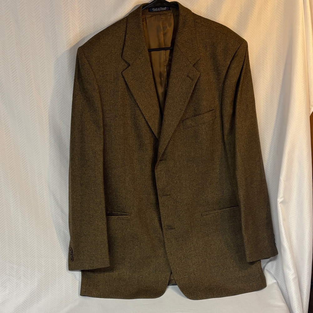 Franco Tassi 100% Wool Herringbone Brown sportcoat 44T